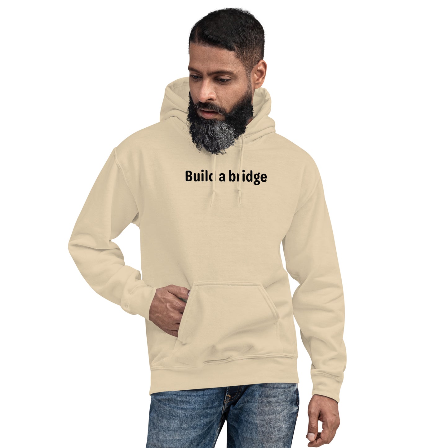 Build a bridge - Black Text - Mens Hoodie