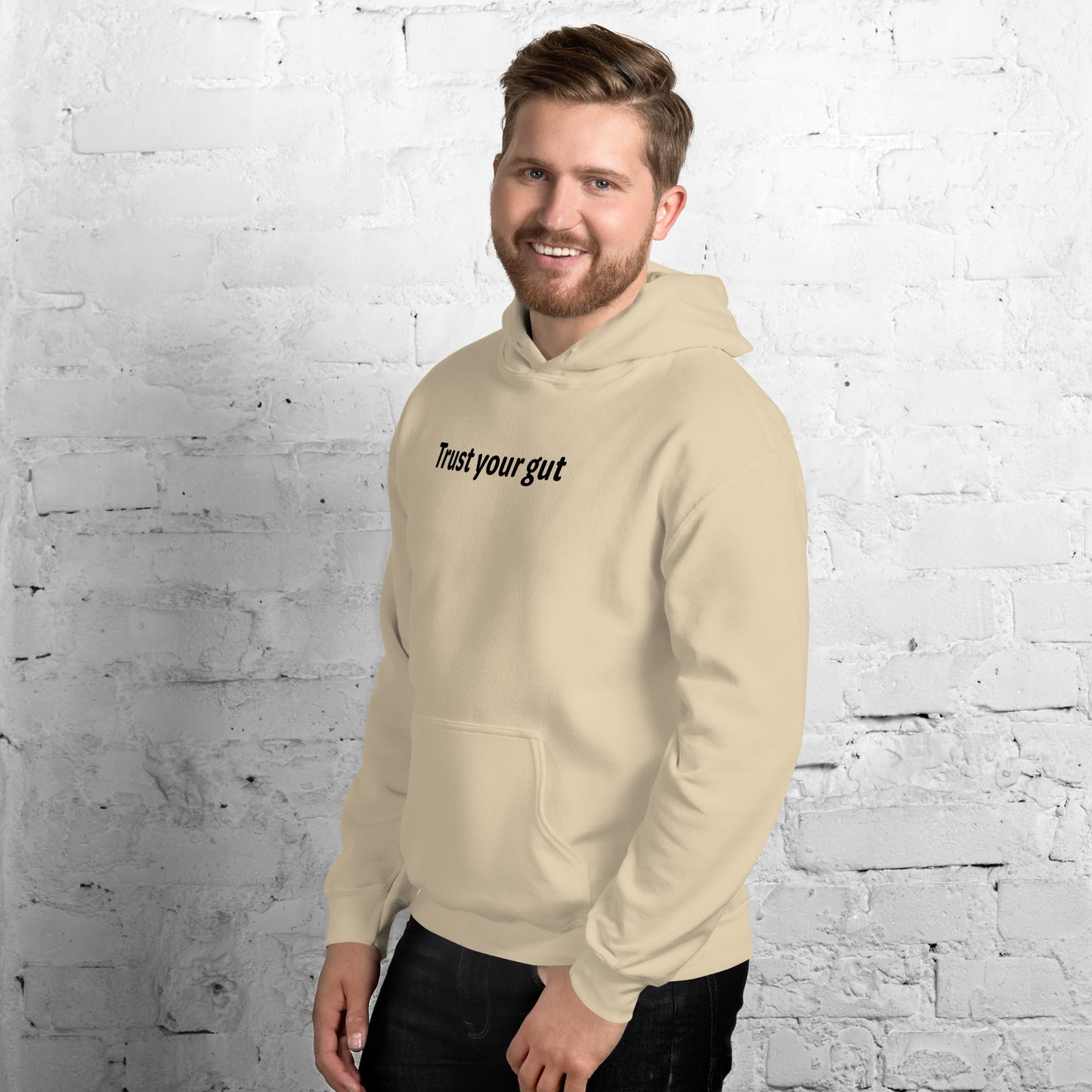 Trust your gut - Black text - Mens Hoodie