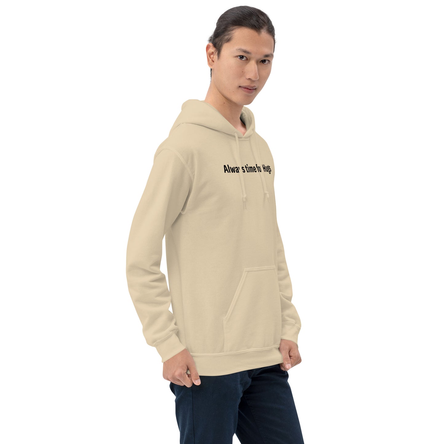 Always time for hugs - Black Text - Mens Hoodie