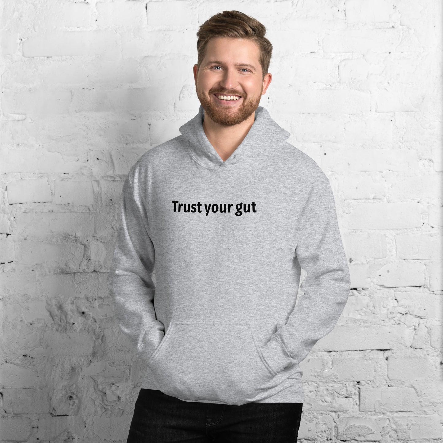 Trust your gut - Black text - Mens Hoodie