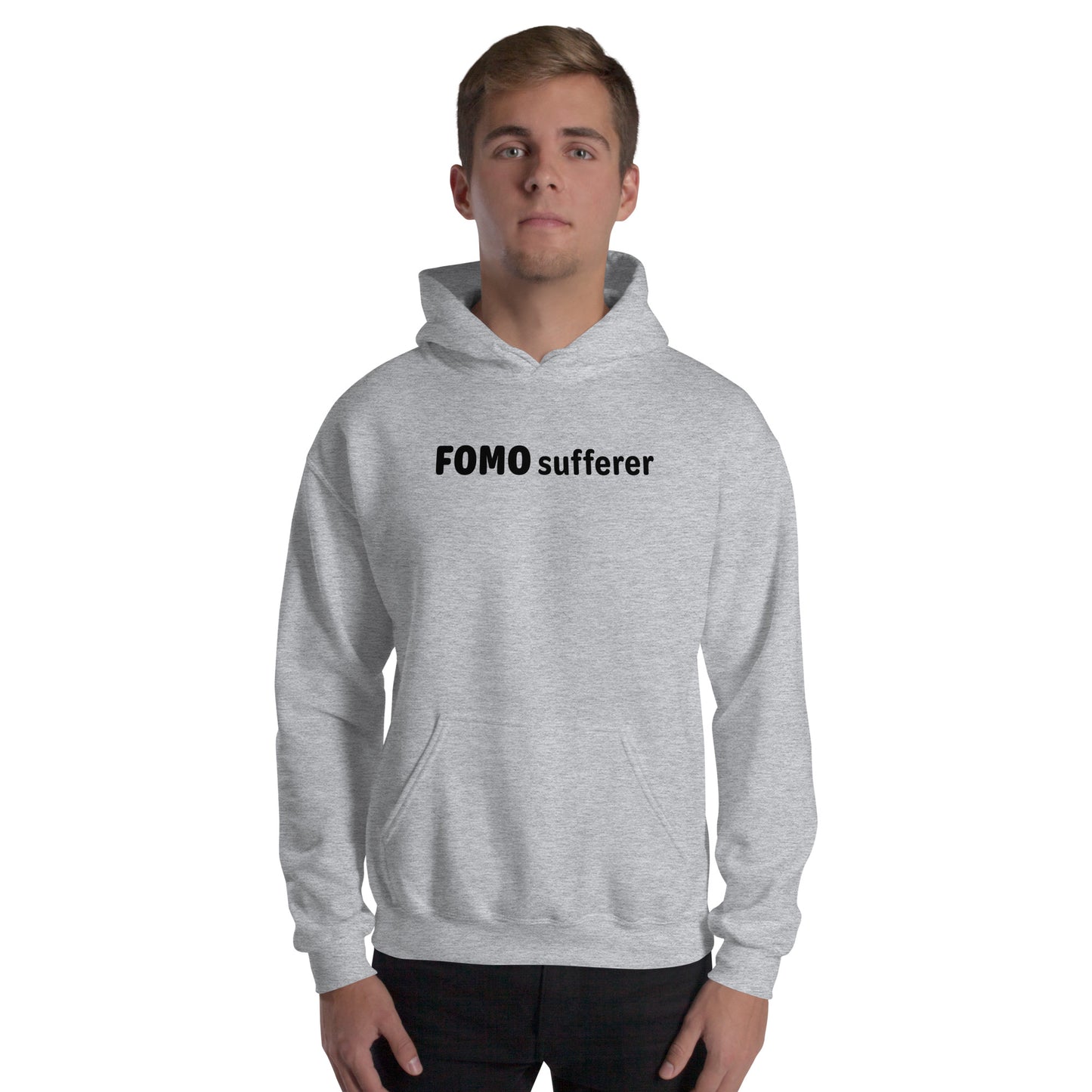 FOMO Sufferer - Black Text - Mens Hoodie