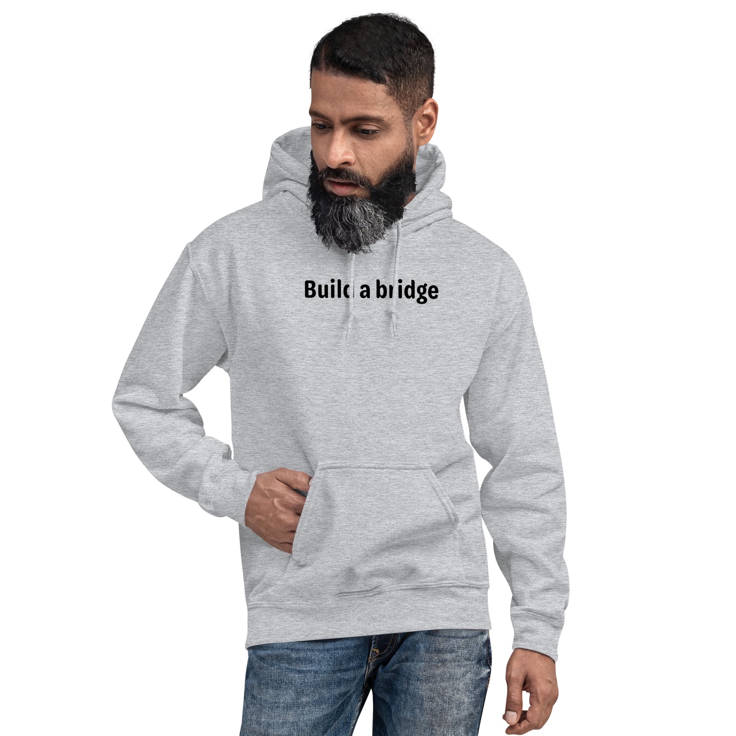 Build a bridge - Black Text - Mens Hoodie