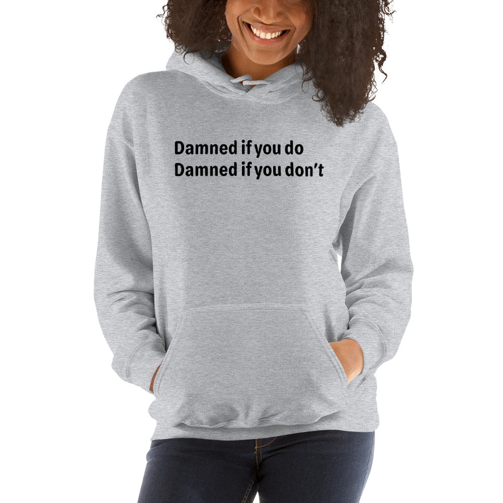 Damned - Black Text - Womens Hoodie