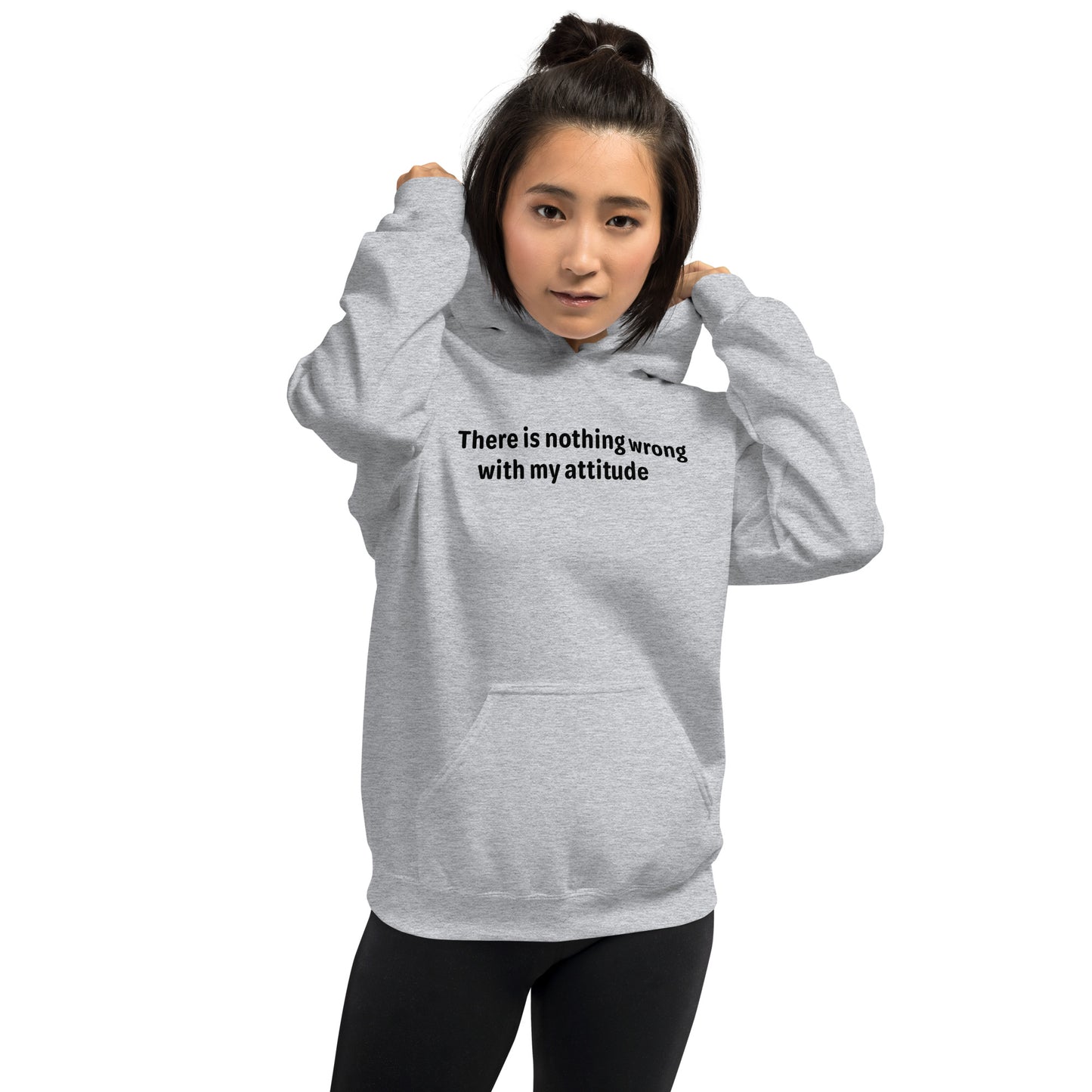 Attitude - Black Text - Womens Hoodie