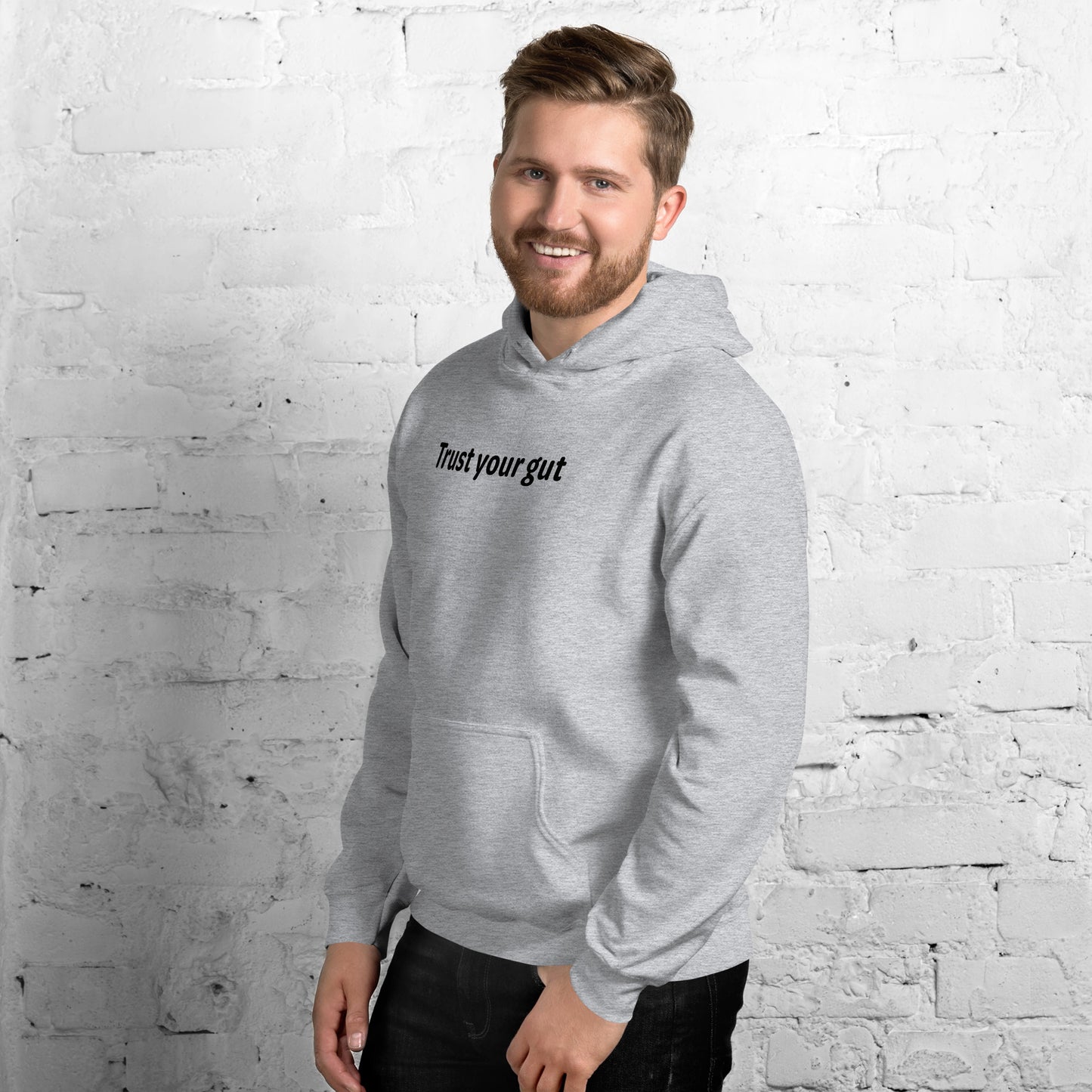 Trust your gut - Black text - Mens Hoodie