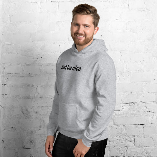 Just be nice - Black Text - Mens Hoodie