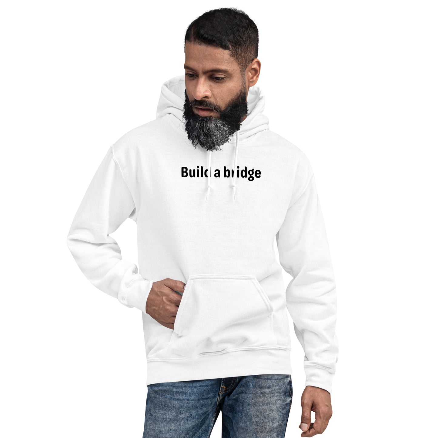 Build a bridge - Black Text - Mens Hoodie