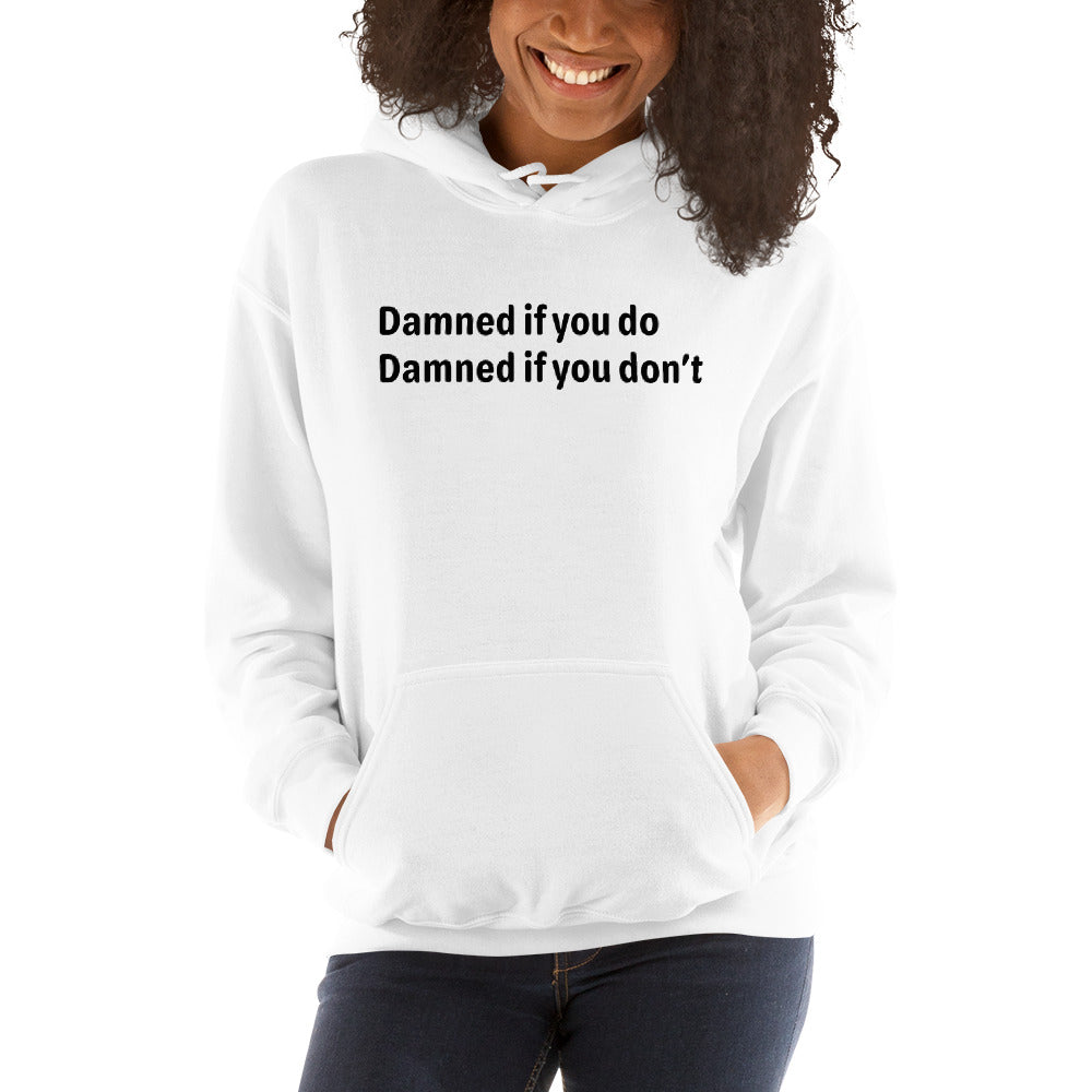 Damned - Black Text - Womens Hoodie