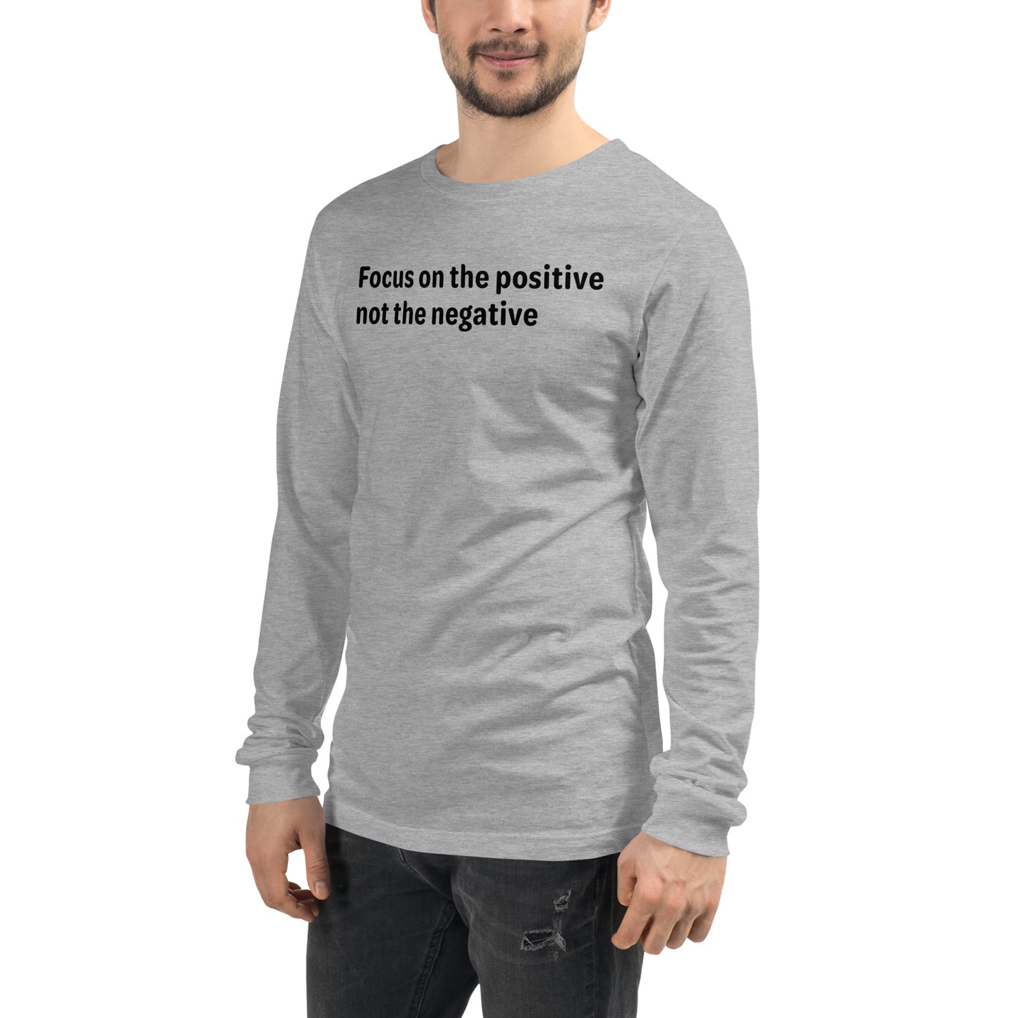 Positive Focus - Black text - Mens Long Sleeve Tee