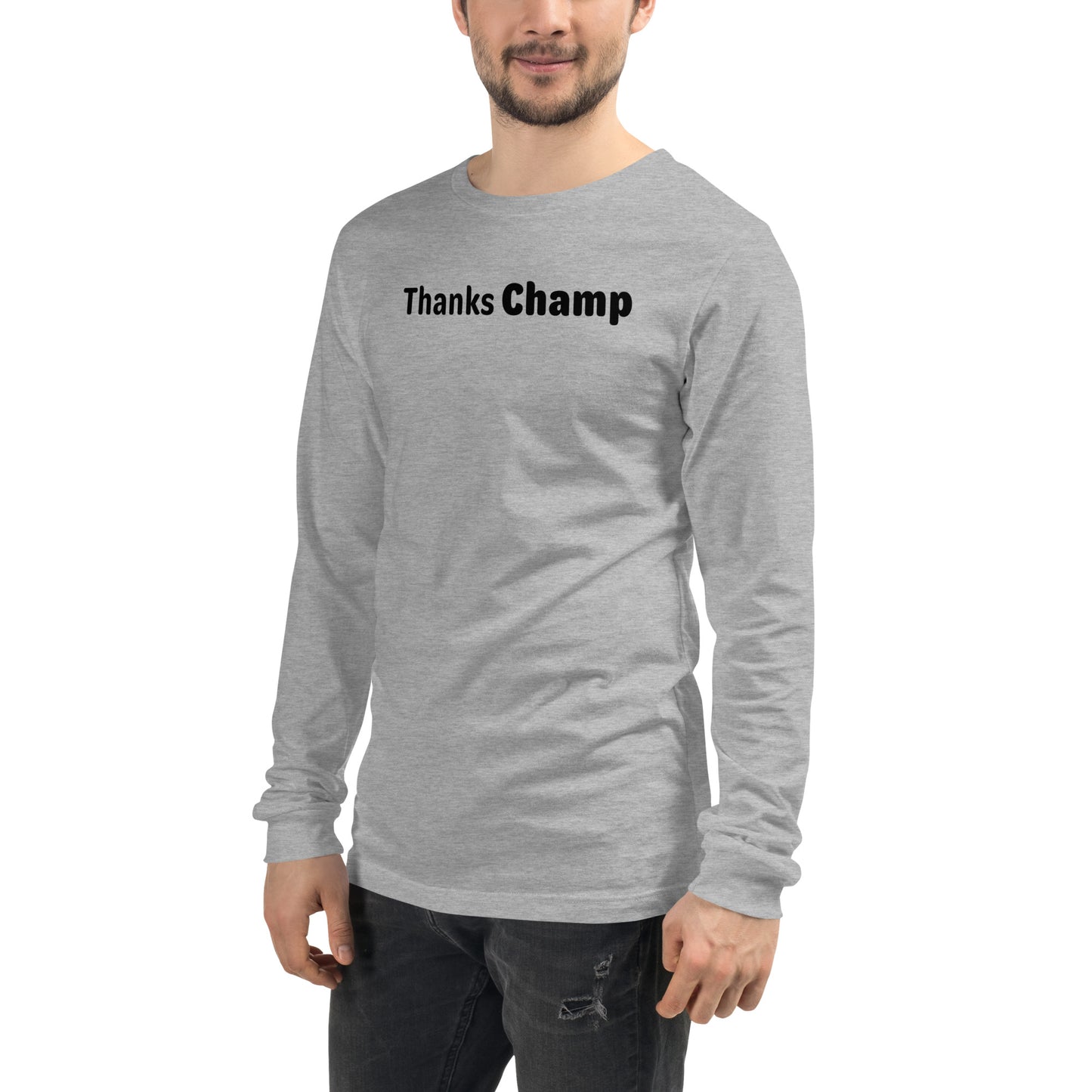 Thanks champ - Black text - Mens Long Sleeve Tee