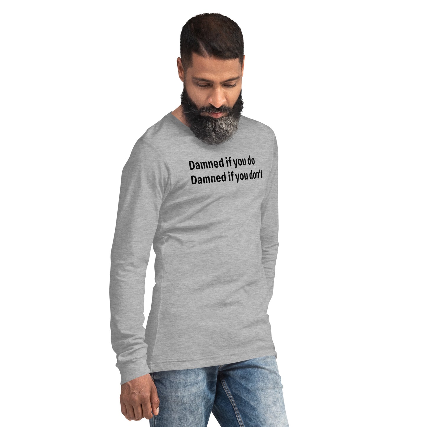 Damned - Black text - Mens Long Sleeve Tee