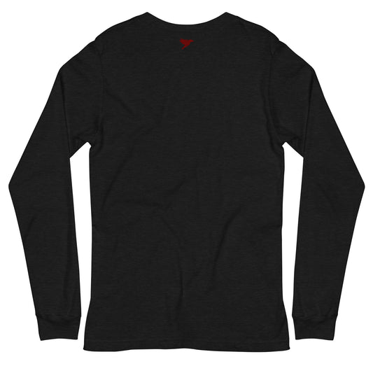 Outcomes focused - Red text - Mens Long Sleeve Tee