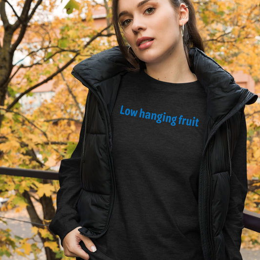 Low hanging fruit - Blue text - Womens Long Sleeve Tee