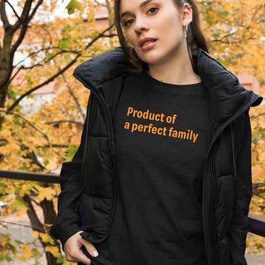 Product of - Orange text - Womens Long Sleeve Tee