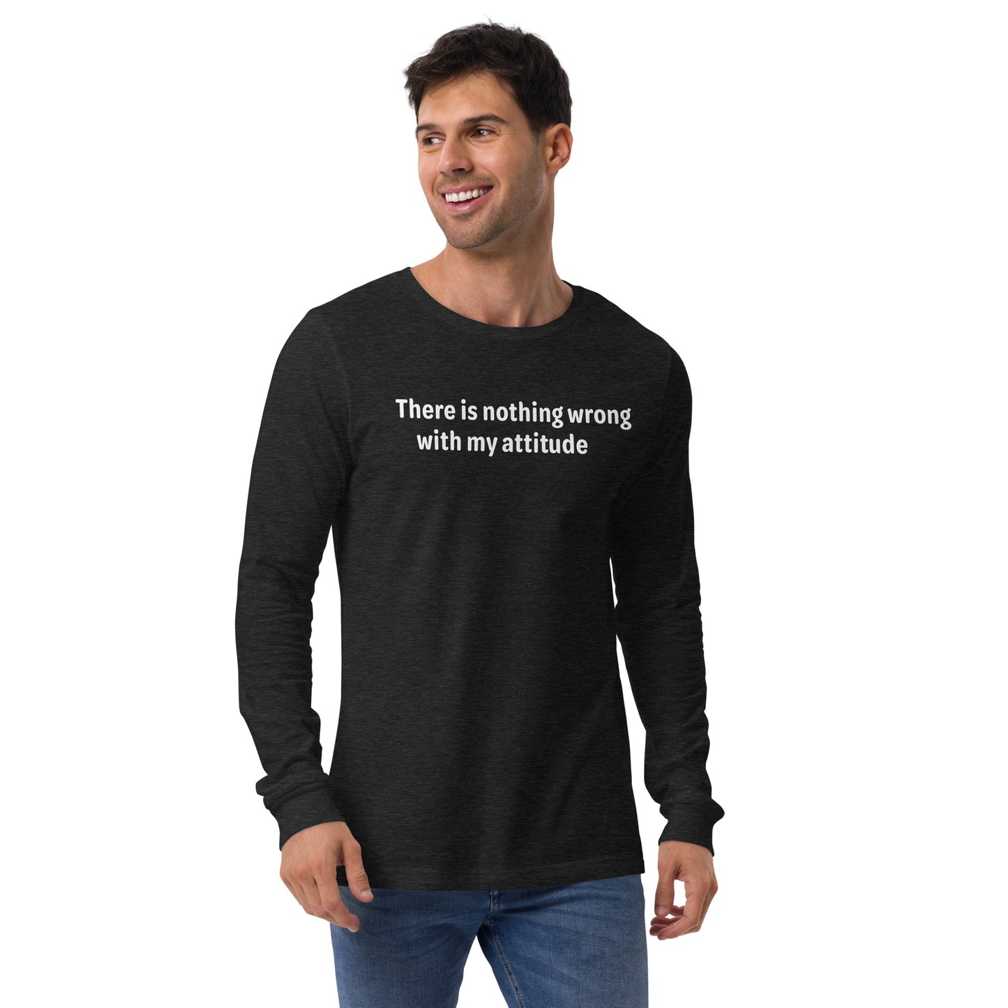 Attitude - White text - Mens Long Sleeve Tee