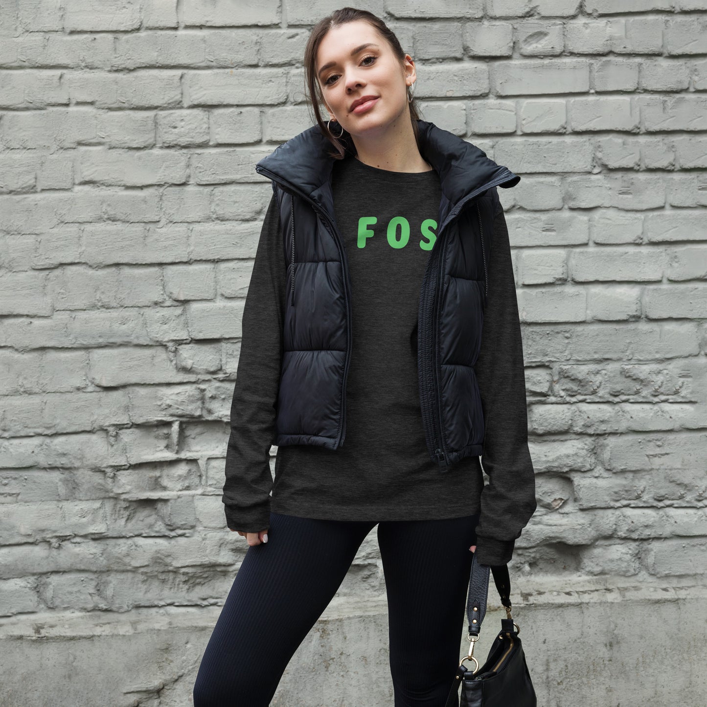 FOS - Green text - Womens Long Sleeve Tee