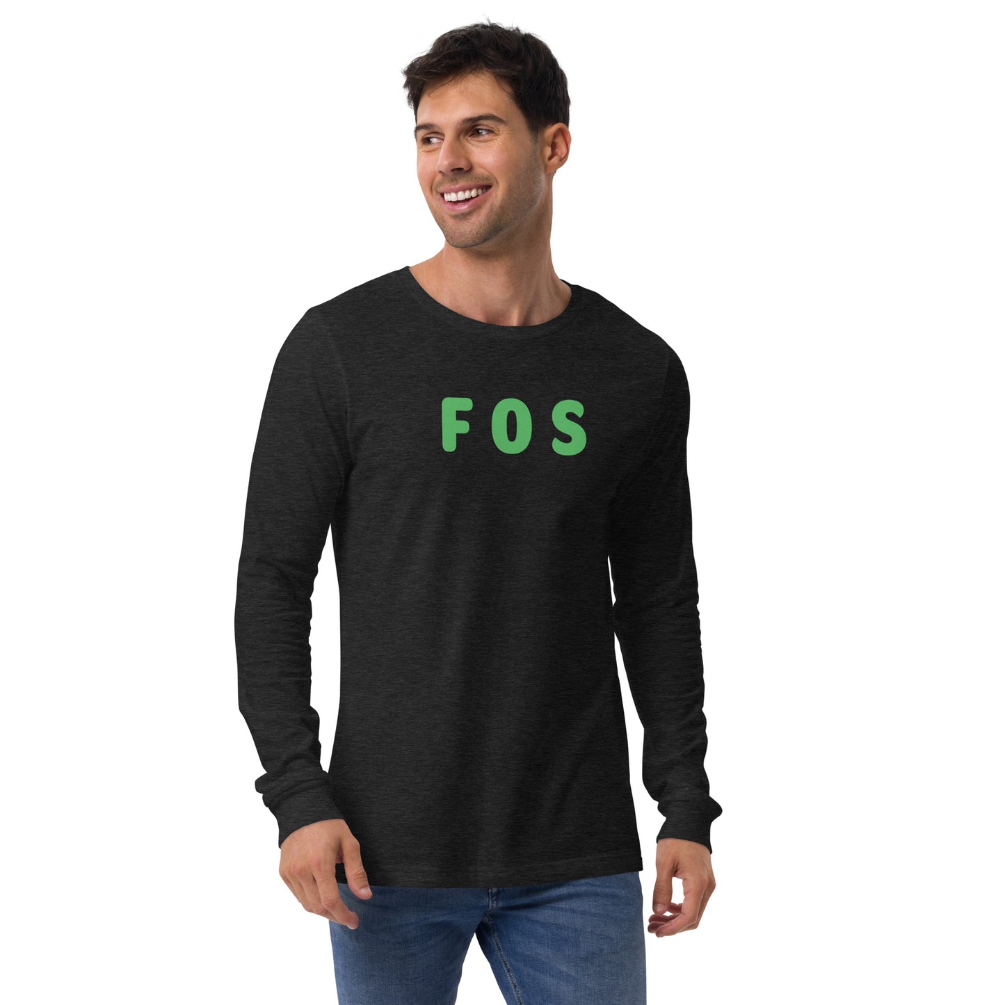 FOS - Green text - Mens Long Sleeve Tee