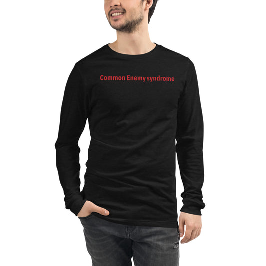 Common Enemy Syndrome - Red text - Mens Long Sleeve Tee