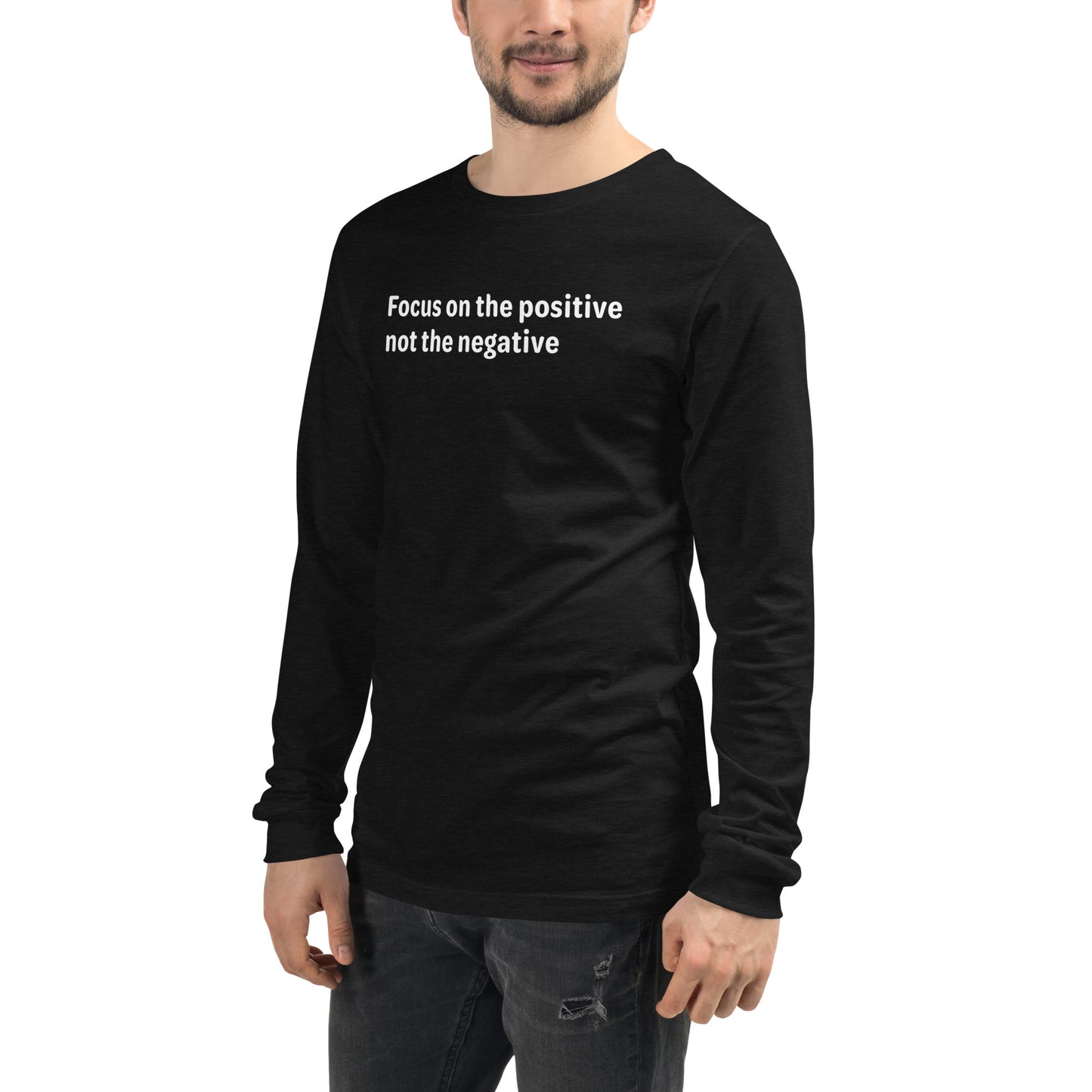 Positive Focus - White text - Mens Long Sleeve Tee