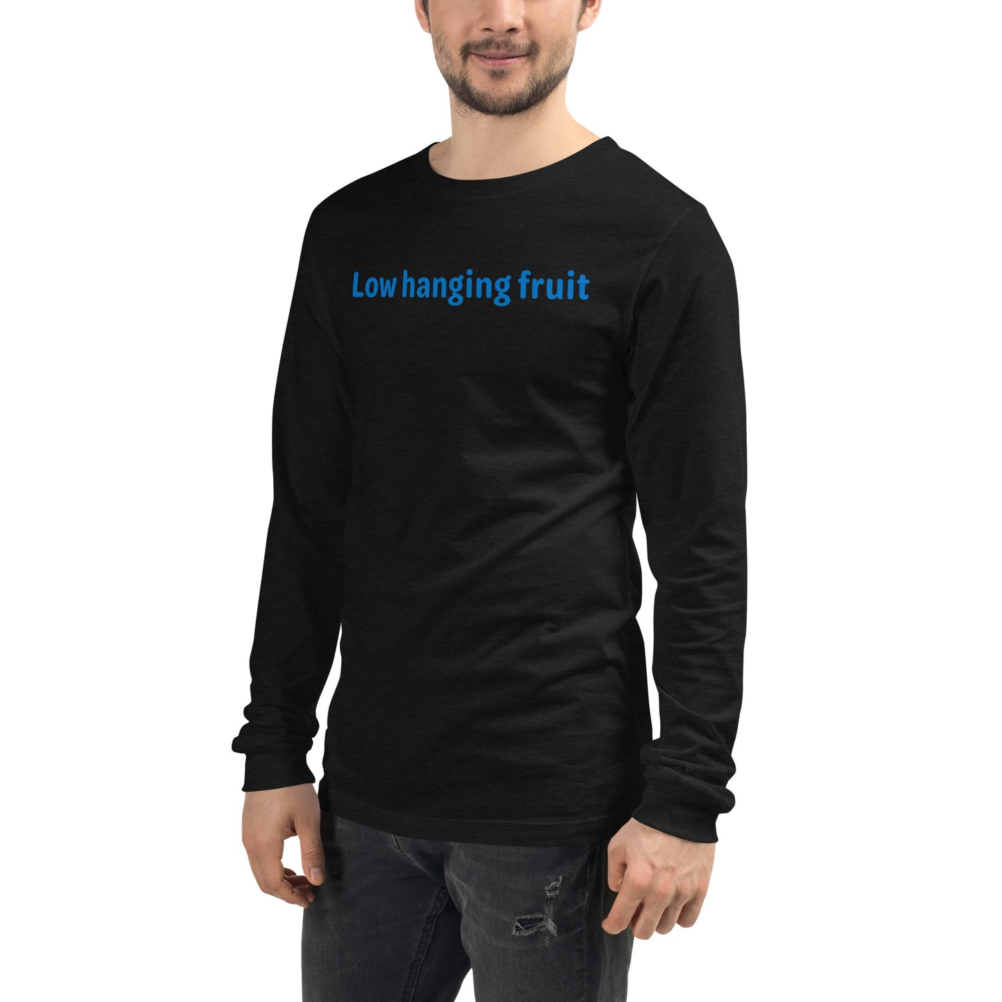 Low hanging fruit - Blue text - Mens Long Sleeve Tee