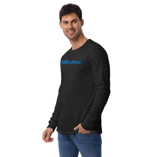 FOMO Sufferer - Blue text - Mens Long Sleeve Tee