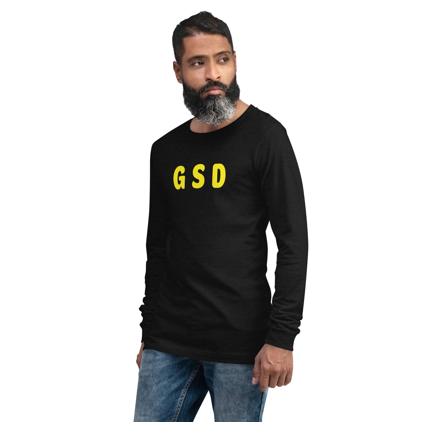 GSD - Yellow text - Mens Long Sleeve Tee