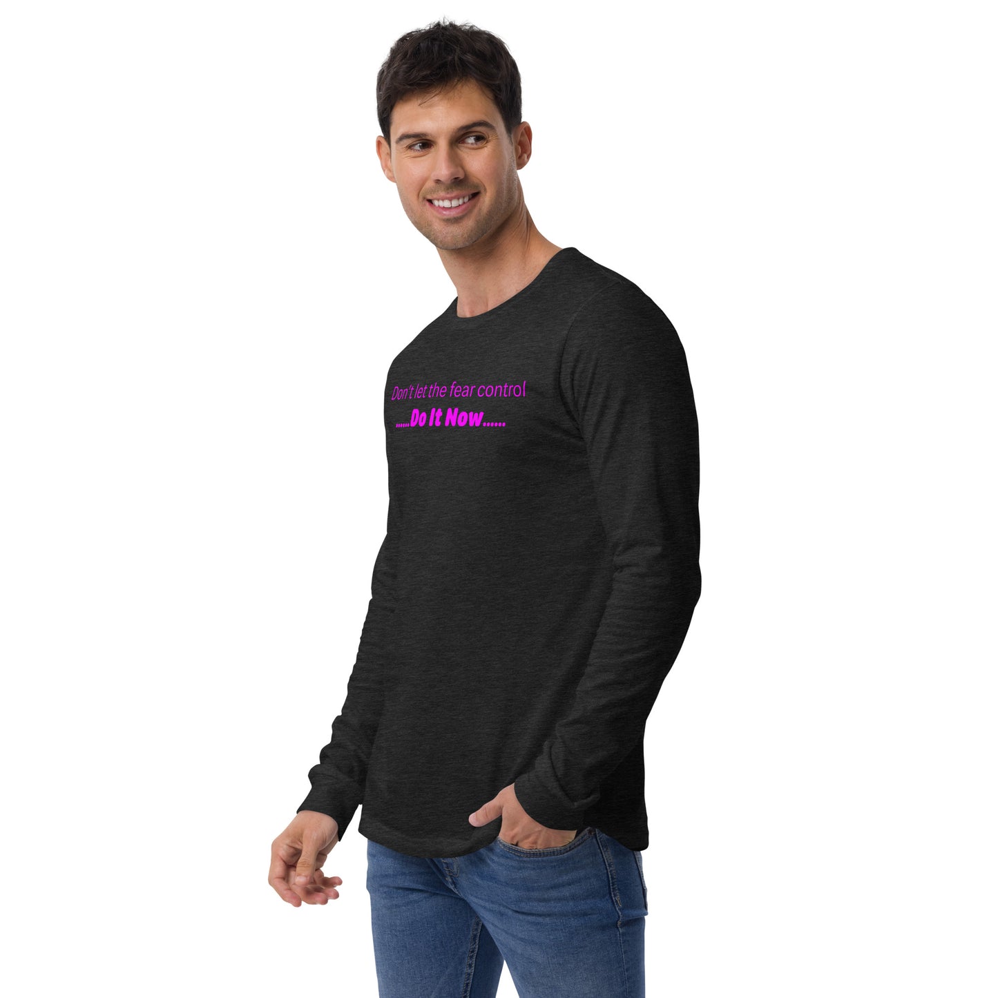 Fear - Magenta text - Mens Long Sleeve Tee