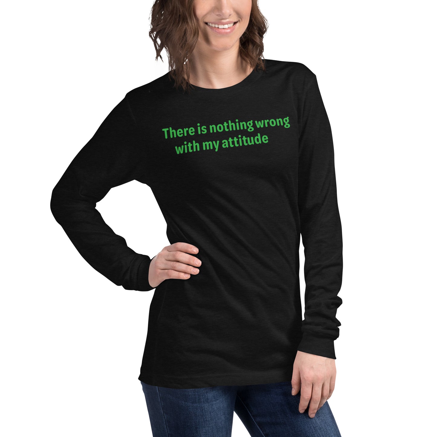 Attitude - Green text - Womens Long Sleeve Tee