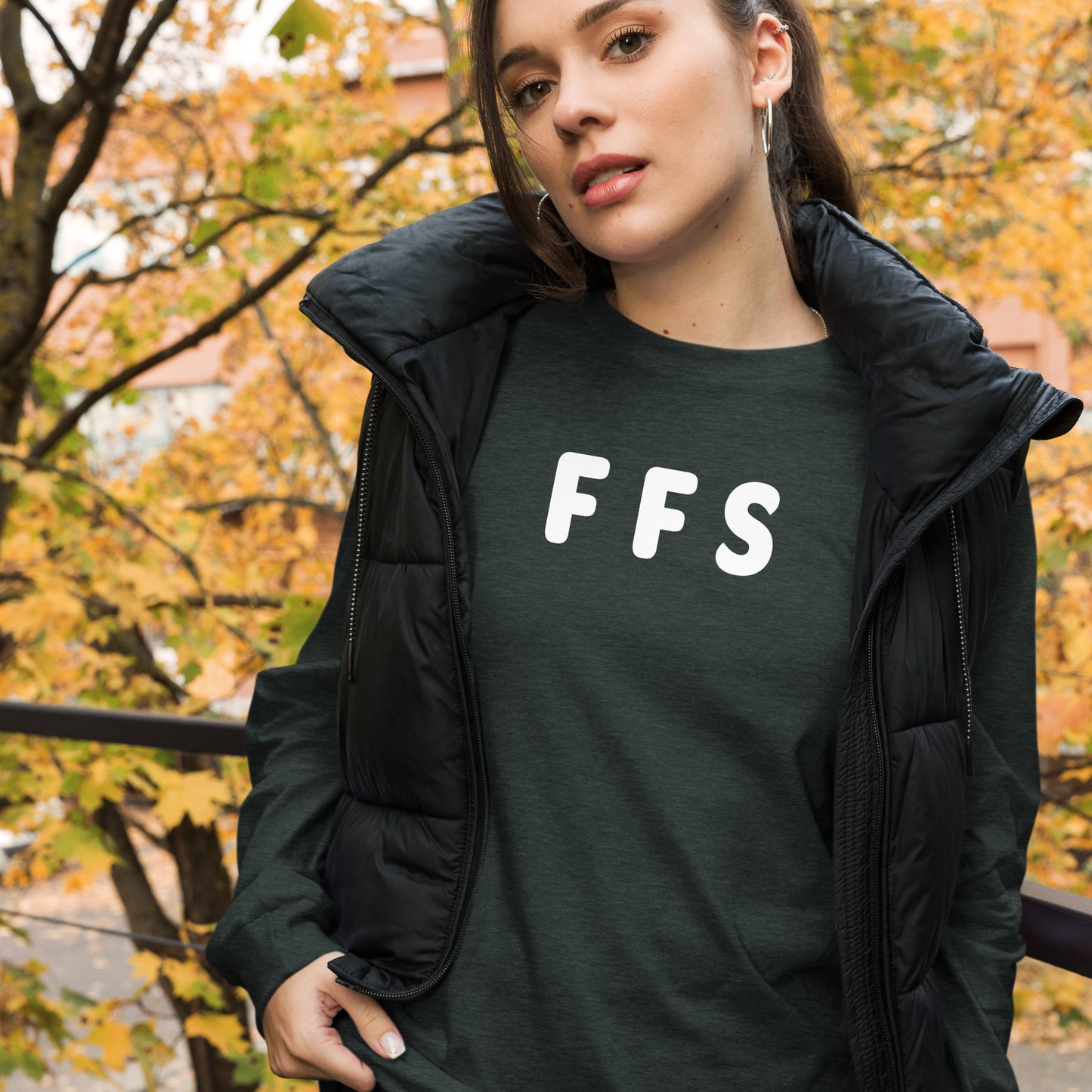 FFS - White text - Womens Long Sleeve Tee