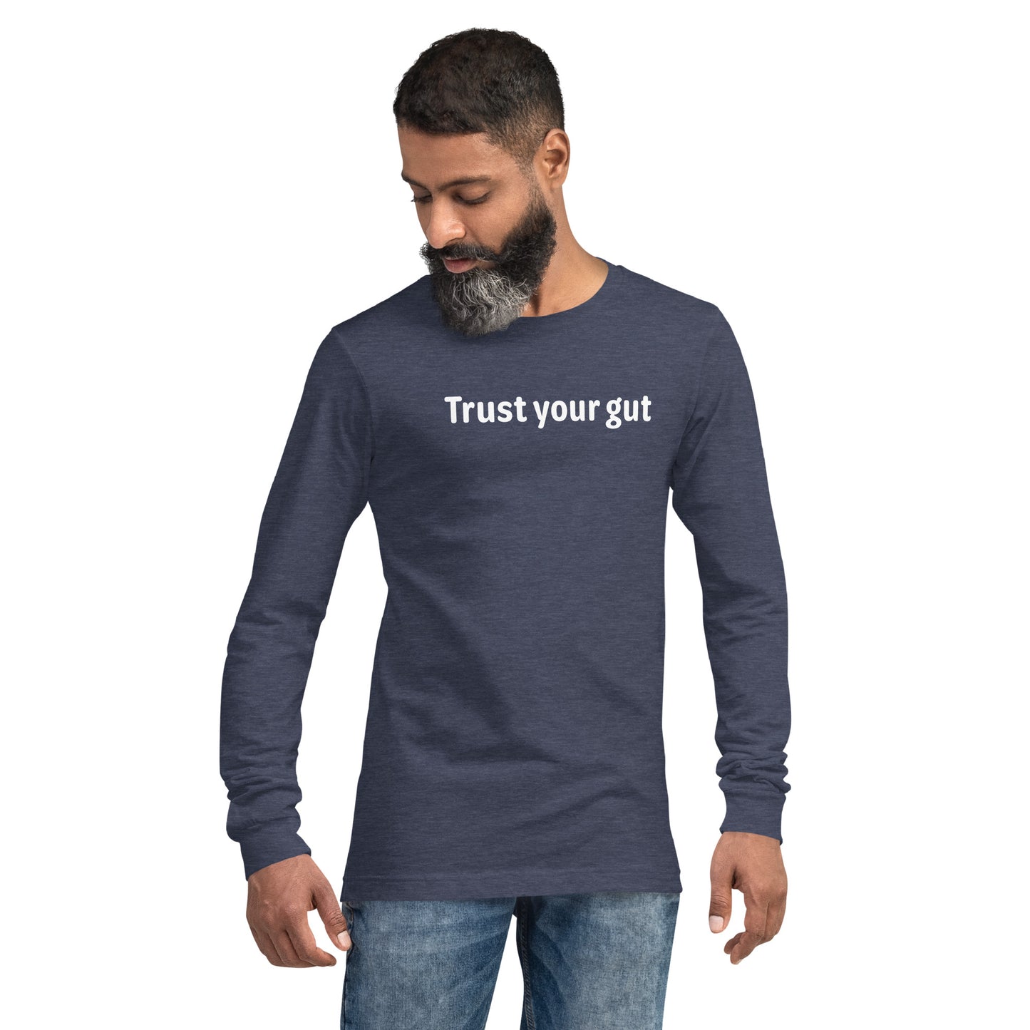 Trust your gut - White text - Mens Long Sleeve Tee