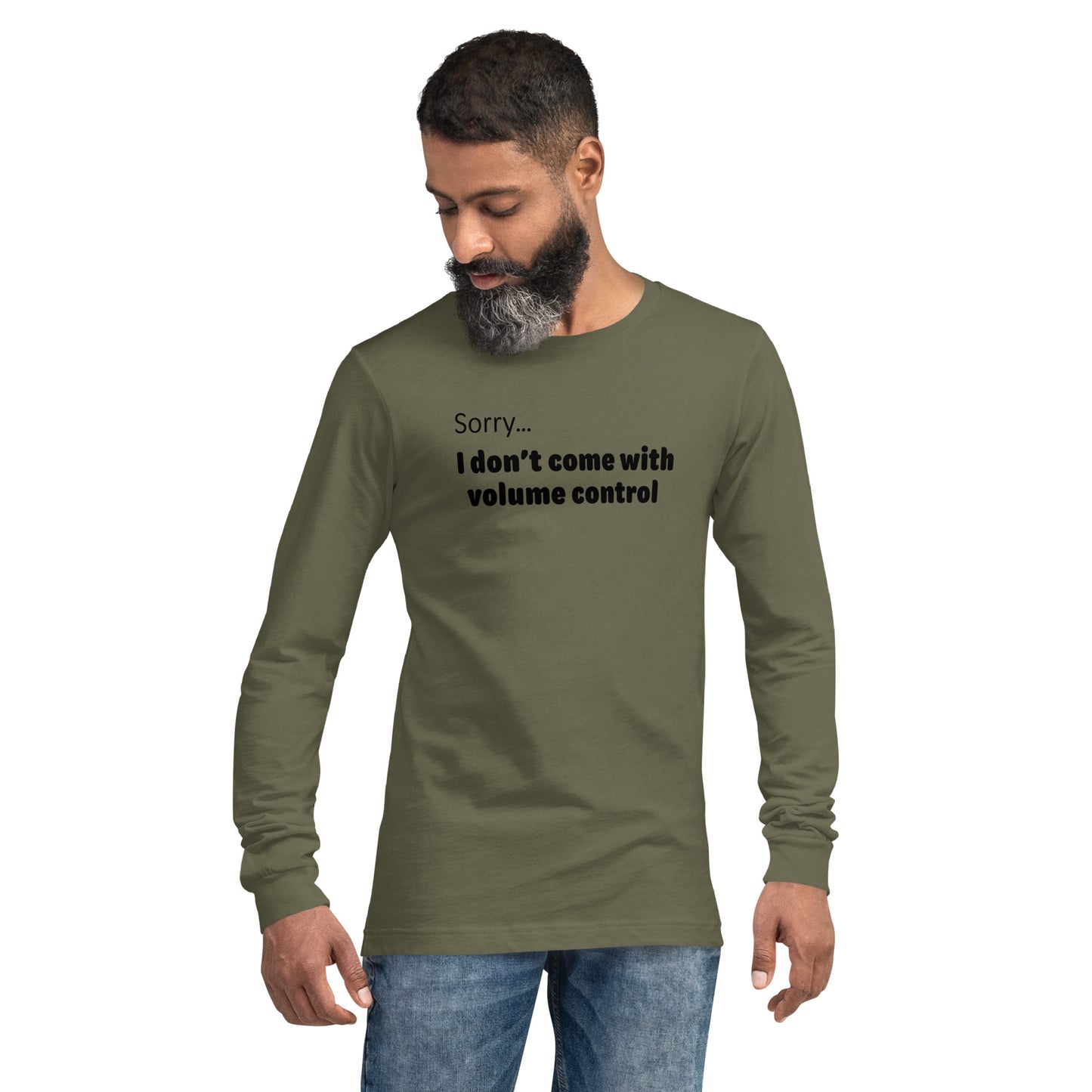 Volume control - Black text - Mens Long Sleeve Tee