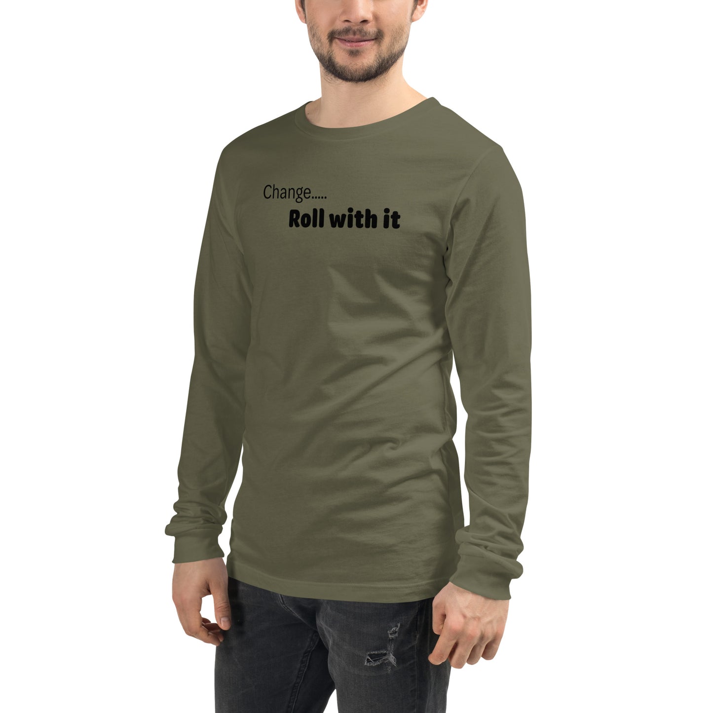 Change roll with it - Black text - Mens Long Sleeve Tee