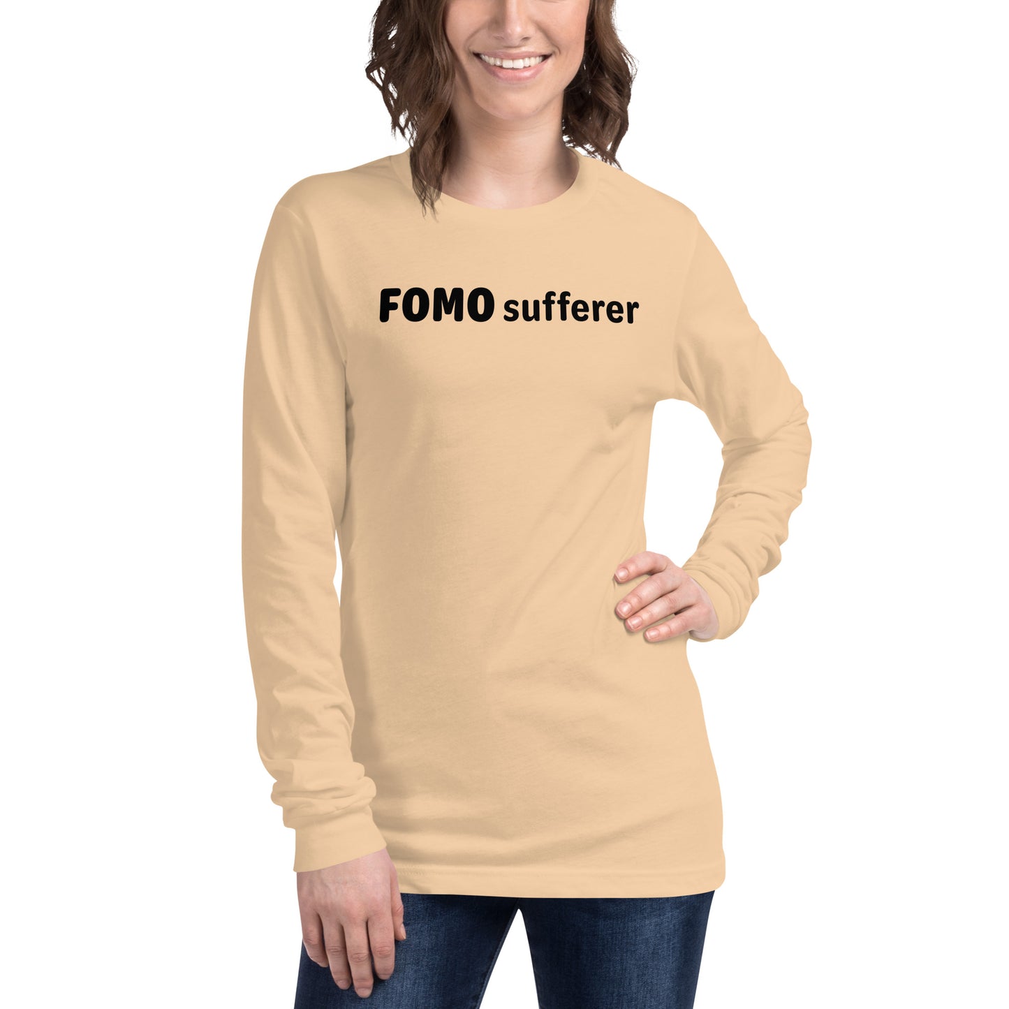 FOMO sufferer - Black text - Womens Long Sleeve Tee