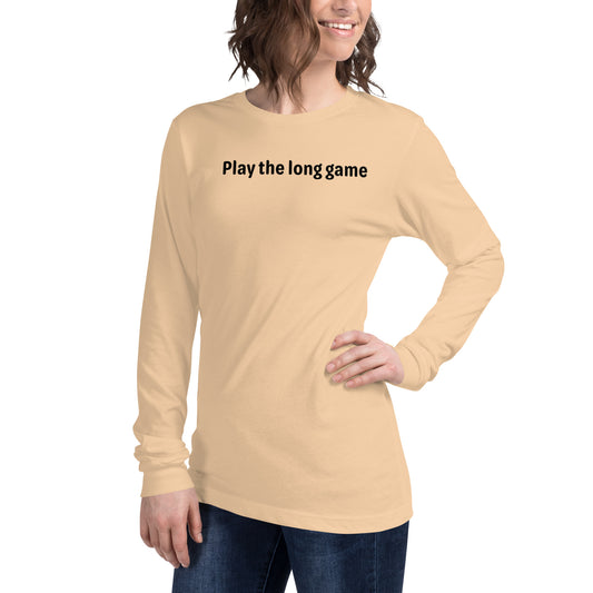 Play the long game - Black text - Womens Long Sleeve Tee