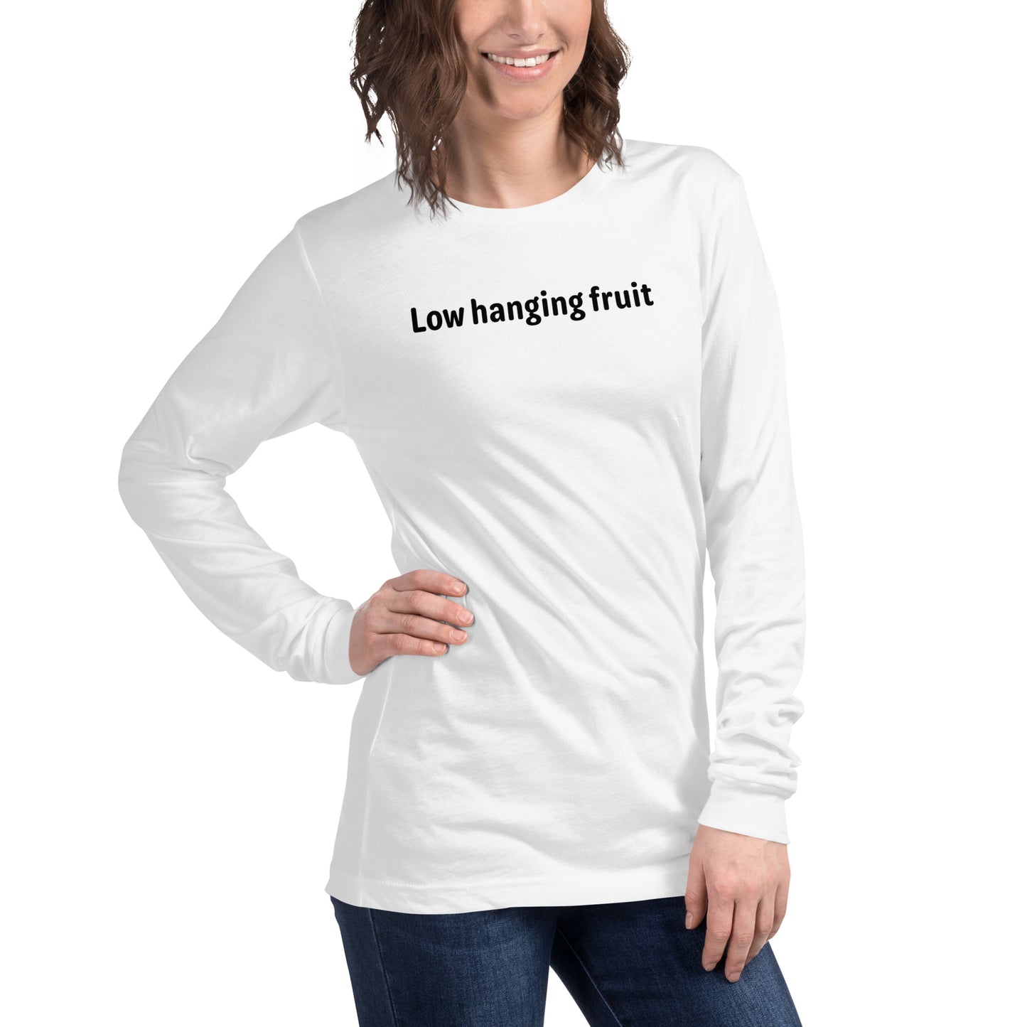 Low hanging fruit - Black text - Womens Long Sleeve Tee