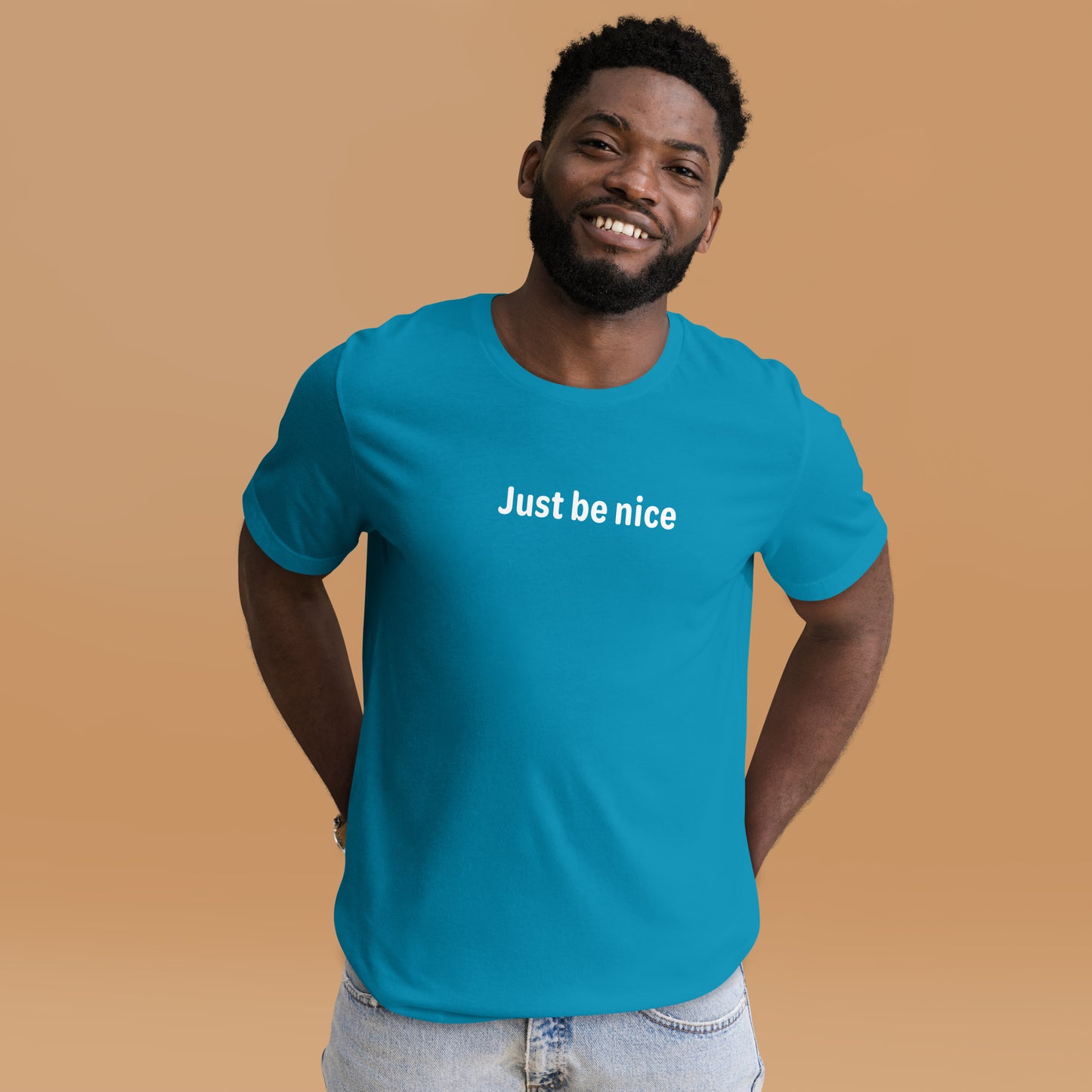 Just be nice - White Text - Mens T-Shirt