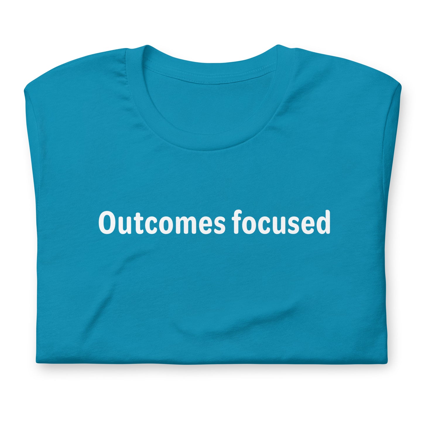 Outcomes focused - White Text - Mens T-Shirt