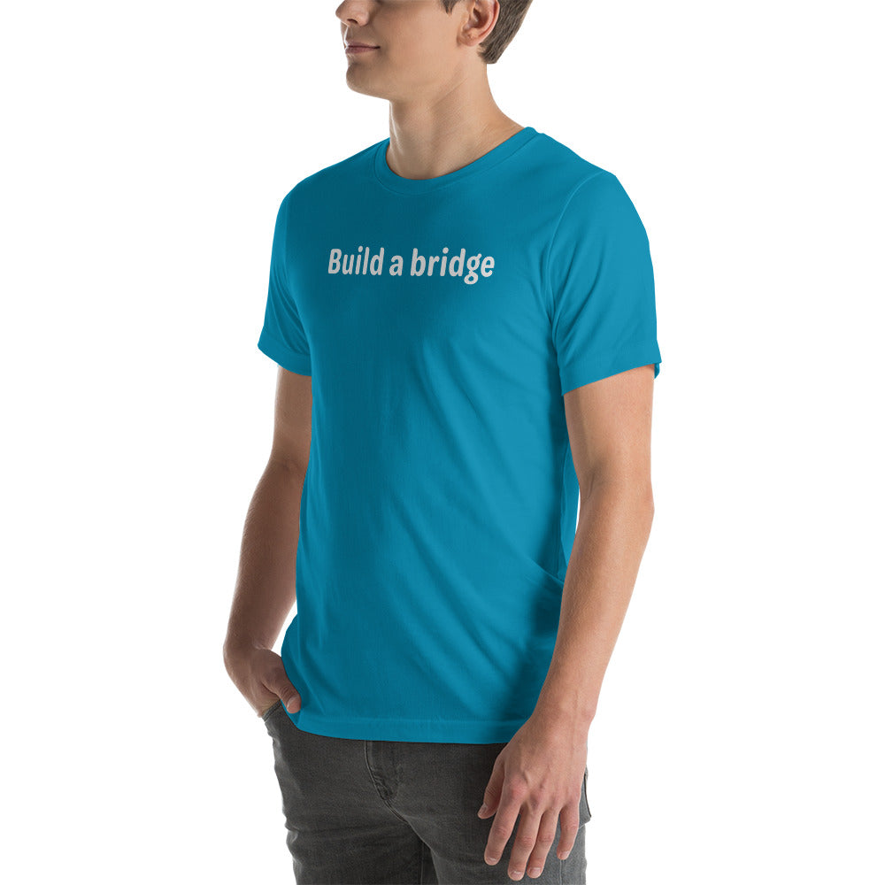 Build a bridge - White Text - Mens T-Shirt