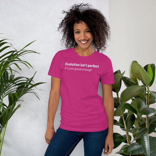 Evolution isn't perfect - White Text - Womens T-Shirt