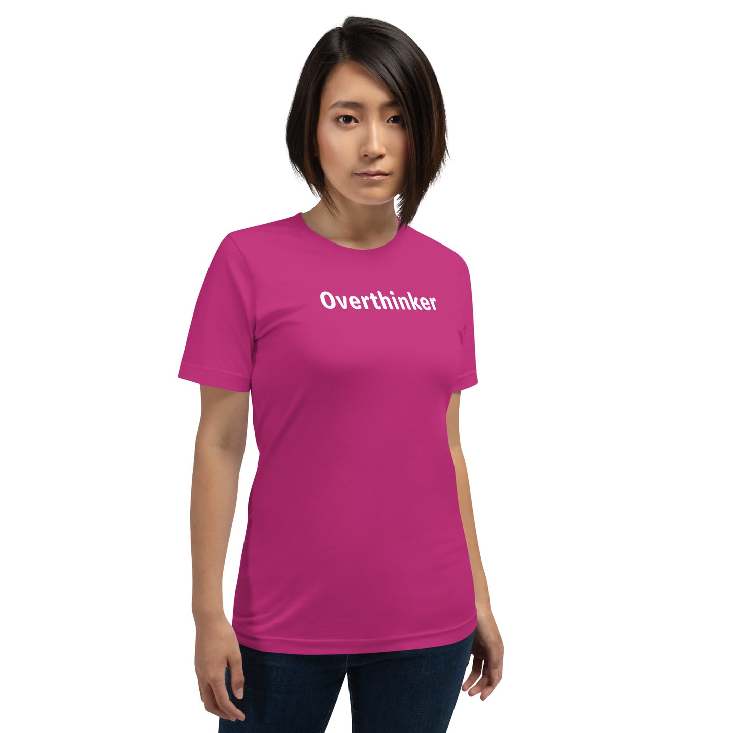 Overthinker - White Text - Womens T-Shirt