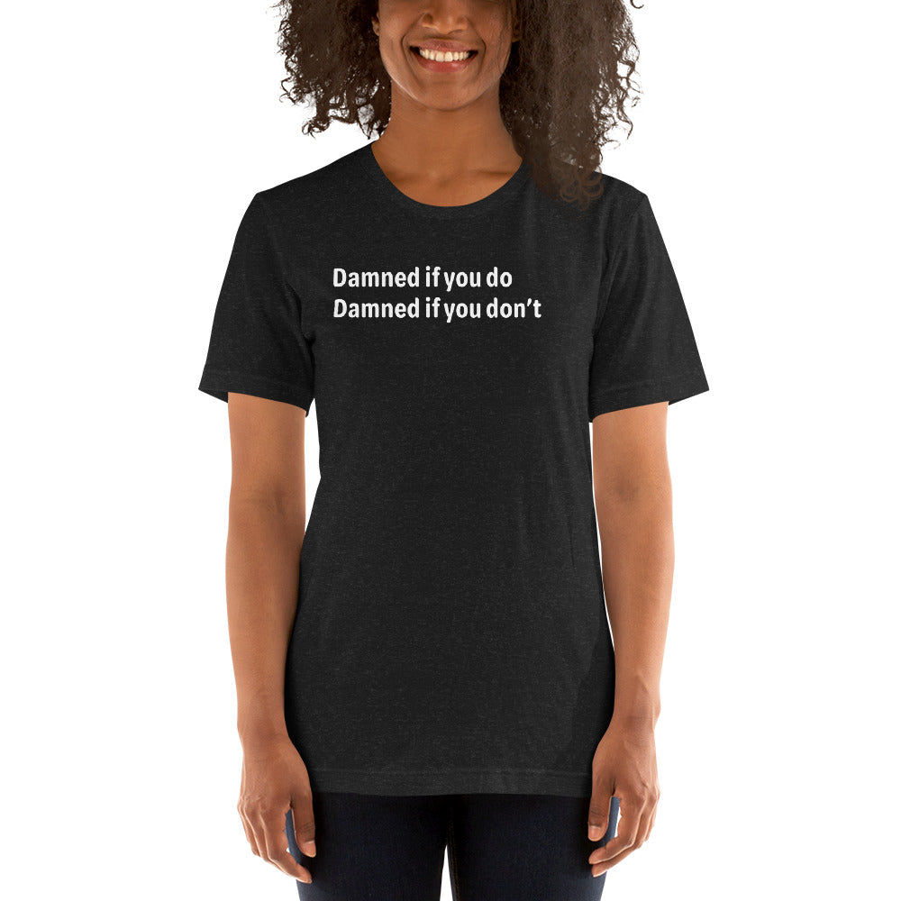 Damned - White Text - Womens T-Shirt