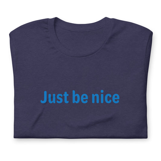 Just be nice - Blue Text - Mens T-Shirt