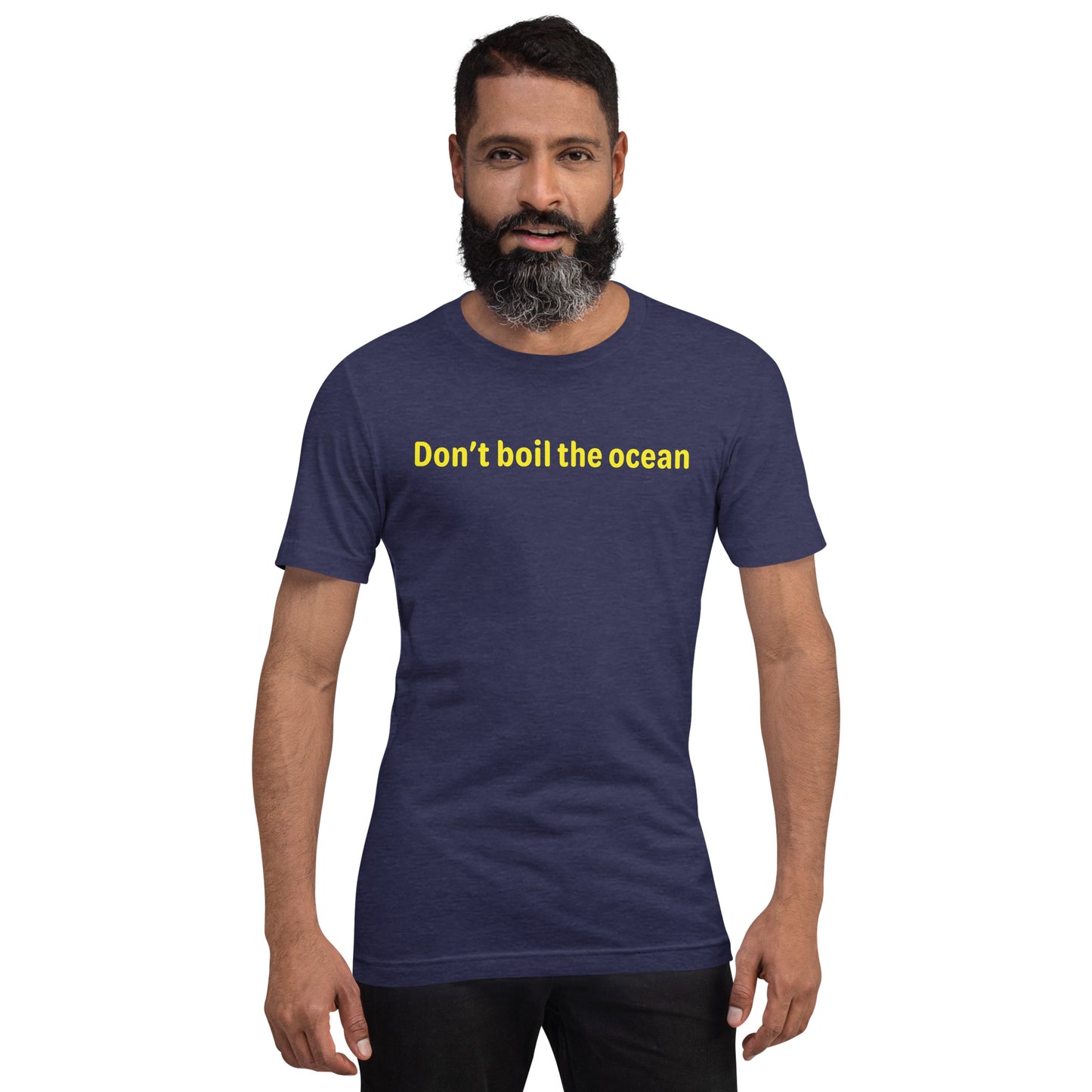 Don't boil the ocean - Yellow Text - Mens T-Shirt