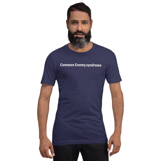 Common Enemy Syndrome - White Text - Mens T-Shirt