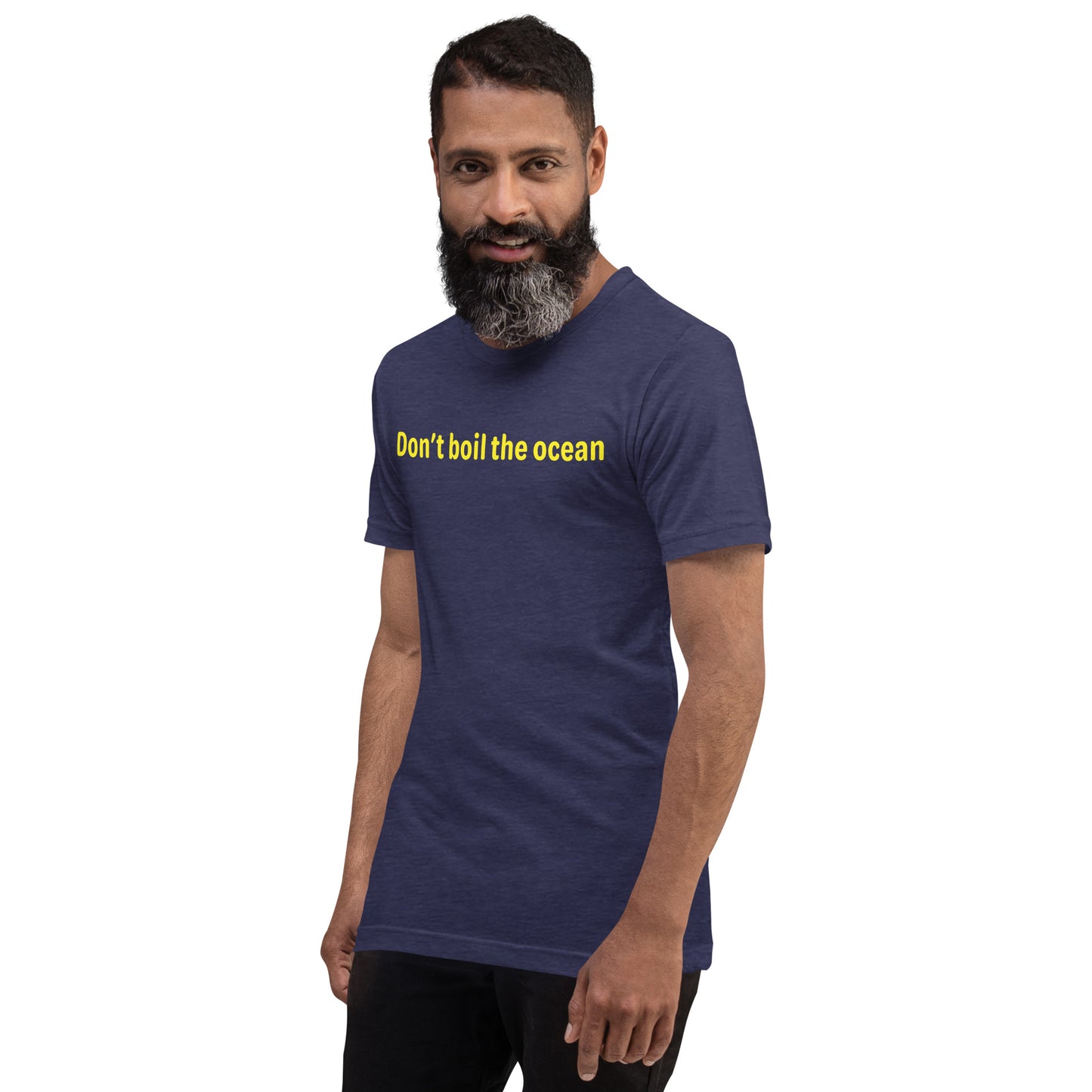 Don't boil the ocean - Yellow Text - Mens T-Shirt