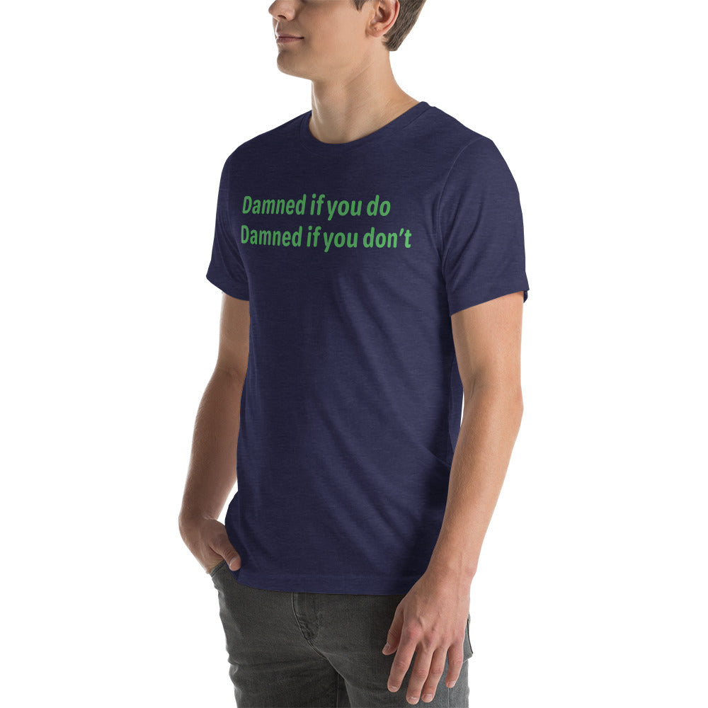 Damned - Green Text - Mens T-Shirt