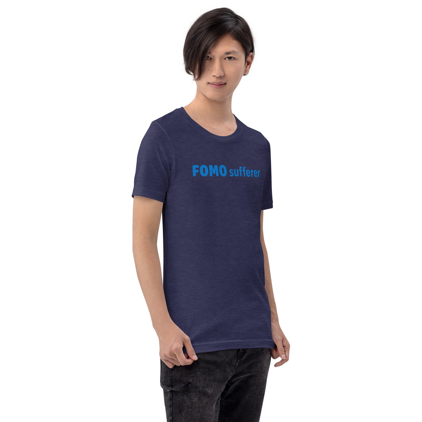 FOMO sufferer - Blue Text - Mens T-Shirt