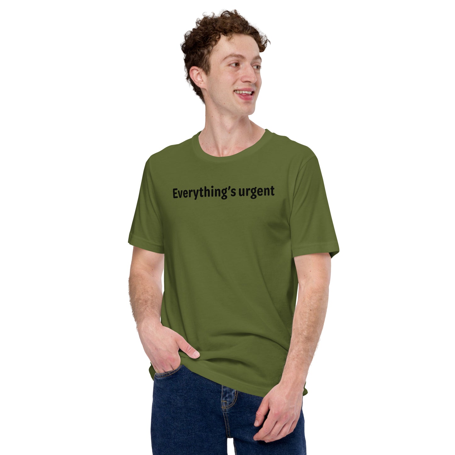 Everything's urgent - Black Text - Mens T-Shirt