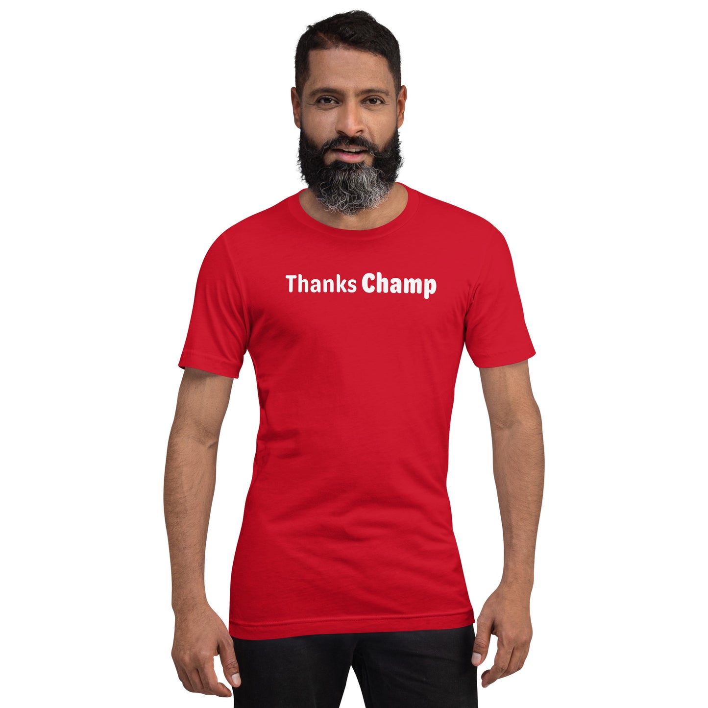 Thanks Champ - White Text - Mens T-Shirt