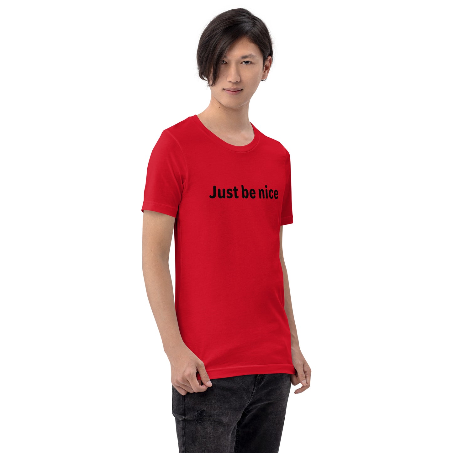 Just be nice - Black Text - Mens T-Shirt